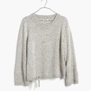 EUC Madewell Flare-Sleeve Crop Sweater 100% Cashmere Grey Size L